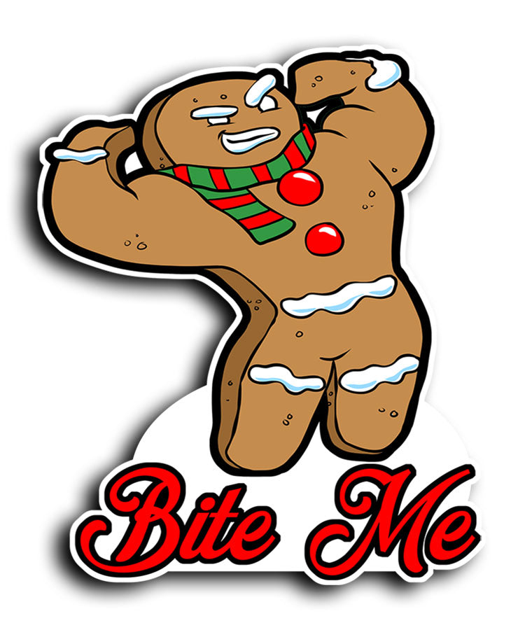 Bite Me Gingerbread Man - Sticker
