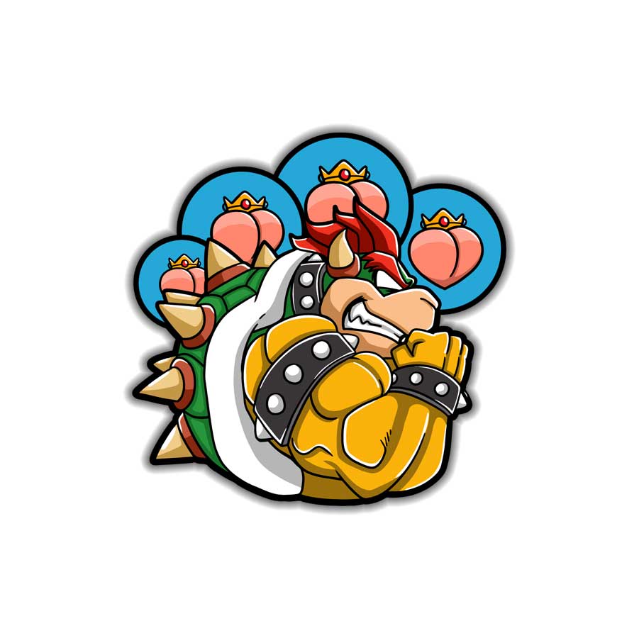 BOWSER & Princess PEACH From Paper Mario Vinyl Decal From 