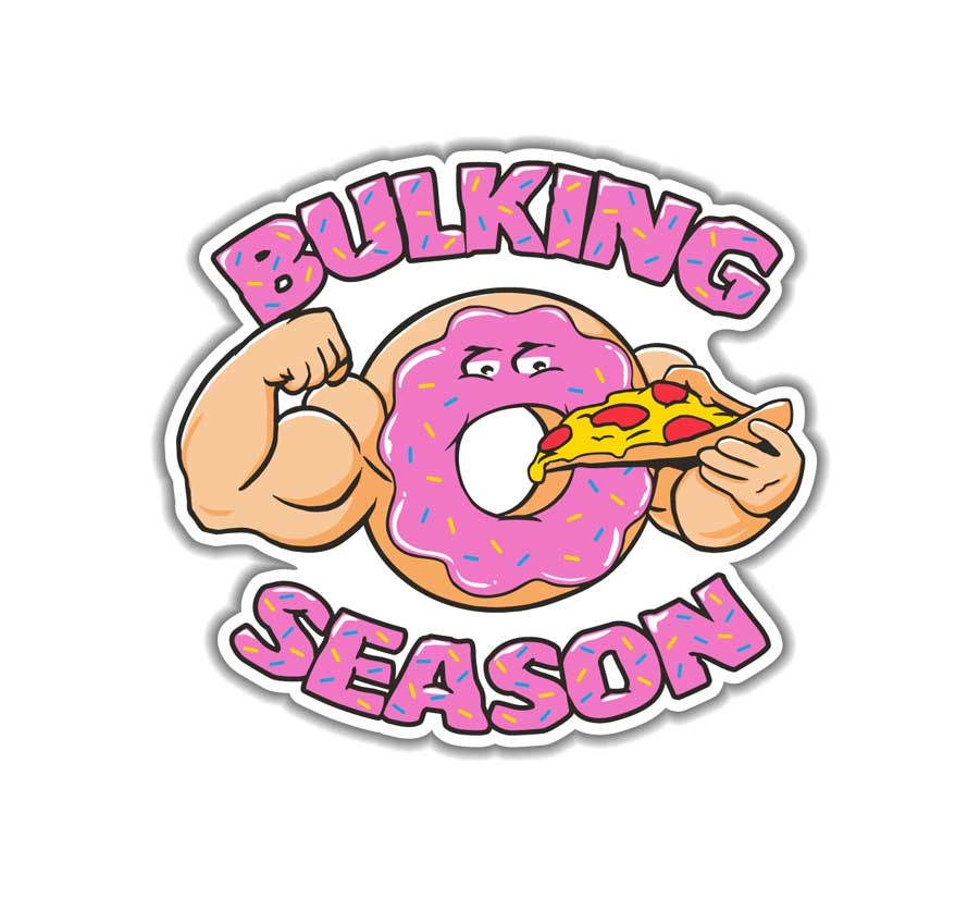 Bulking Season Donut Eating Pizza - Sticker